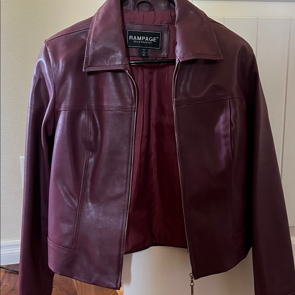 Rampage Women's Deep Red Leather Jacket